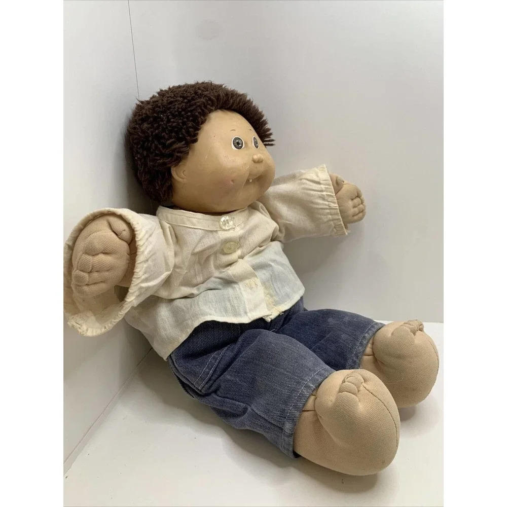 Vintage 1985 Cabbage Patch Kids Doll Boy Tooth Brown Hair - Picture 3 of 12
